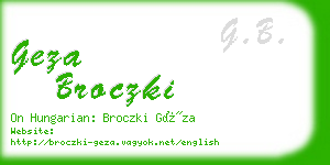 geza broczki business card